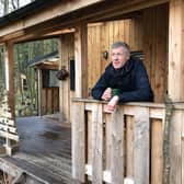 Willie Rennie at one of the existing huts.
