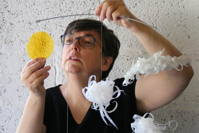 Carol Sinclair is creating a new mobile work titled Tipping Point made from recycled, reused and repurposed plastics.