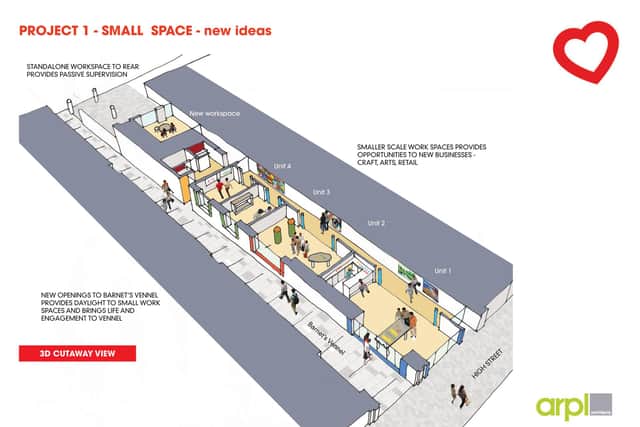 How one of the empty medium sized retails units could be put to better use in our High Street (Pic: Arpl Architects)