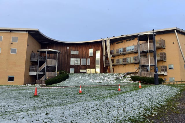 Storm Arwen aftermath at Sunderland University St Peter's Campus.