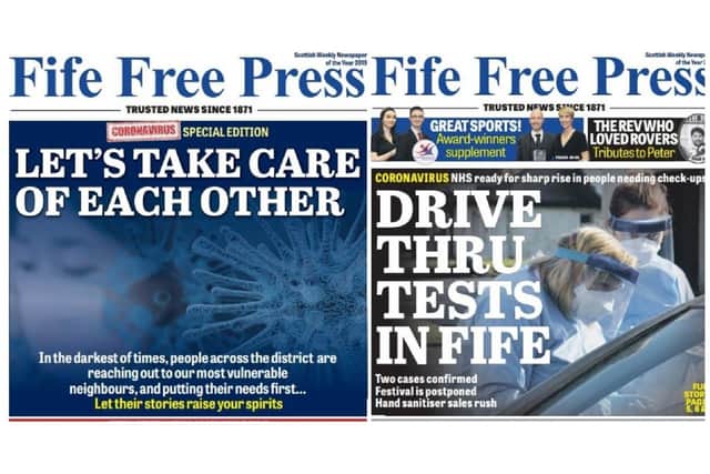How the Fife Free Press reported the first concerns over COVID in March 2020
