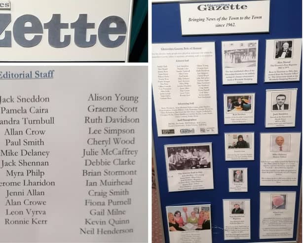 The boards which celebrate the history of the Glenrothes Gazette (Pic: Fife Free Press)