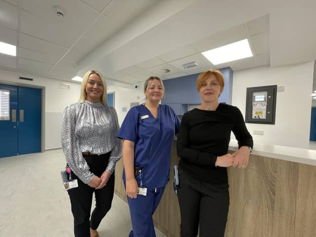 Fromm left: Claire Lee, service manager; Clare Cathcart, senior charge nurse; and Cath Jack, theatre manager (Pic: NHSFife)