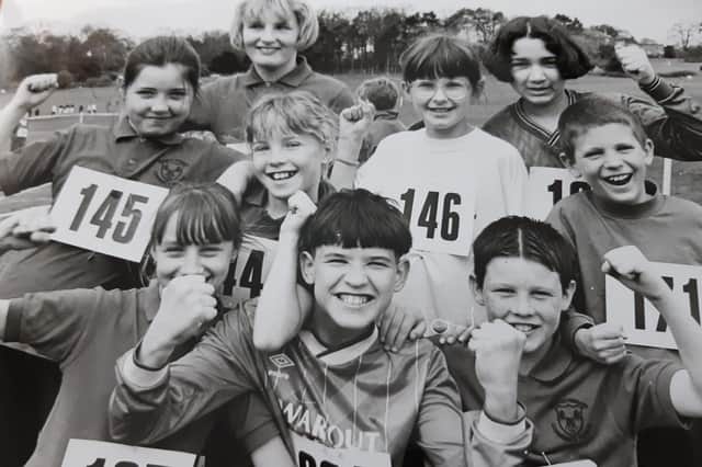 Young runners from Warout Primary, Glenrothes, pictured at a cross country event in 1998. Picture from the Glenrothes Gazette archives.