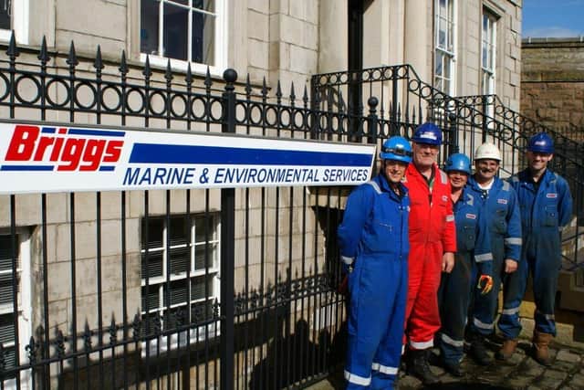 Staff from Briggs Marine in Burntisland who recently gifted Burntisland Primary School £10,000.