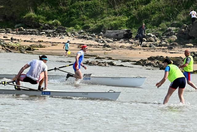 Action from the Saints Coastal Regatta, which included the selection event for Home International Coastal Scotland team.