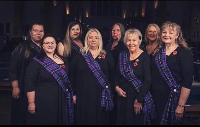 Members of Leuchars Military Wives Choir at a national 10th Anniversary Concert in Edinburgh