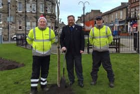 Pictured from left are: Derek Davidson, Fife Council, Darren Rankin and Gary Davidson, Fife Council at the entrance to the Links in Burntisland.
