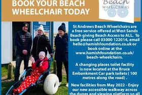leaflets promoting the beach wheelchairs at St Andrews