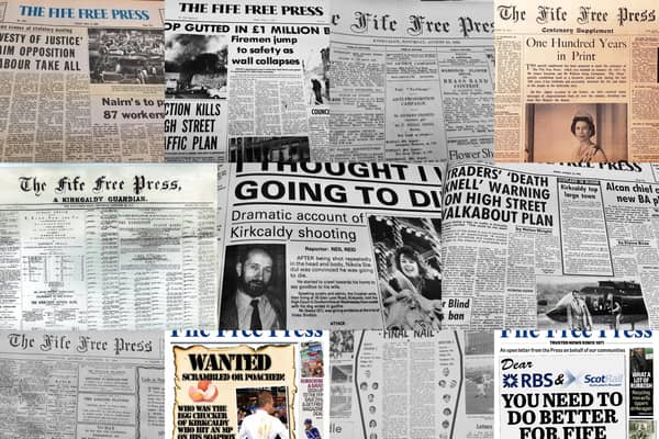 Montage of pages from across the Fife Free Press