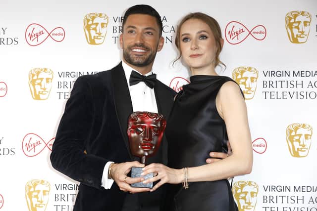 Winners of the Virgin Media Must-See Moment, for Strictly Come Dancing's silent dance to Symphony, Giovanni Pernice and Rose Ayling Ellis (Photo by Tristan Fewings/Getty Images)