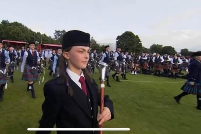 Burntisland and District Pipe Band's Junior Drum Major Catherine Spears, 12, came third at the World Championships but was named Champion of Champions having already won the European and Scottish Championships earlier in the season.  (Pic: Submitted)