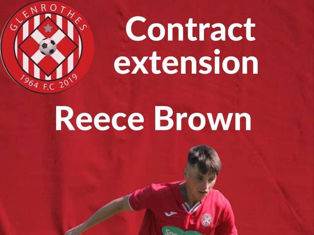 Reece Brown has committed to Glens for another season (Pic courtesy of Glenrothes FC)