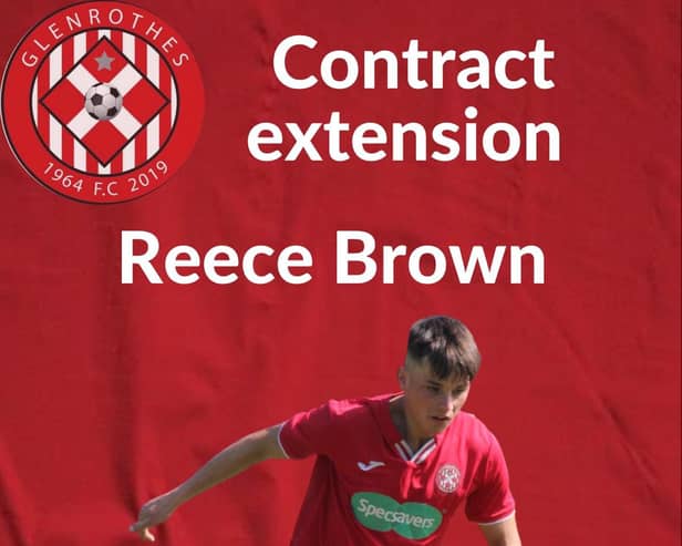 Reece Brown has committed to Glens for another season (Pic courtesy of Glenrothes FC)