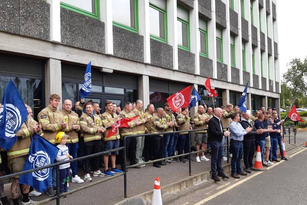 Firefighters demonstrate at Fife House (Pic: Fife Free Press)