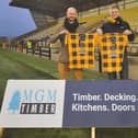 Graham Johnston, chief executive Donaldson Group retail and distribution, and Steve Galbraith, MD for MGM Timber (Pic:  East Fife FC)