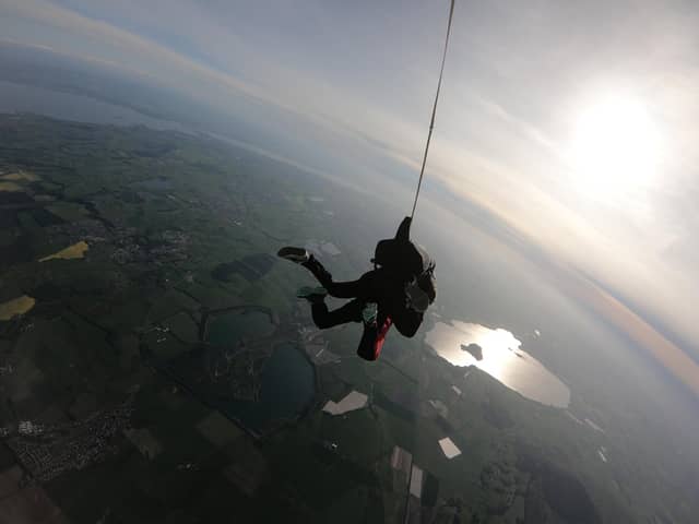 Tracey Sayle completed the sky dive to raise funds for the care home.  (Pic: submitted)