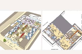A large empty unit such as M&S could become home to a market hall and a cinema, and much more (Pic: Arpl Architects)