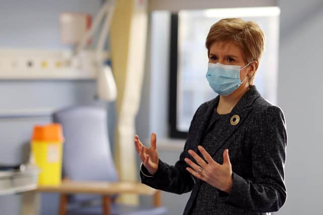 First Minister Nicola Sturgeon visits the Western General Hospital (Photo by Russell Cheyne - Pool/Getty Images)