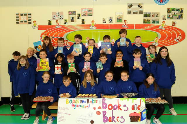 Valley Primary School, Kirkcaldy:  P7 pupils have been doing a social enterprise project. They have created a business idea of Books and Bakes to raise funds for support kits for patients in the cancer unit at Victoria Hospital, Kirkcaldy. Pic: Fife Photo Agency