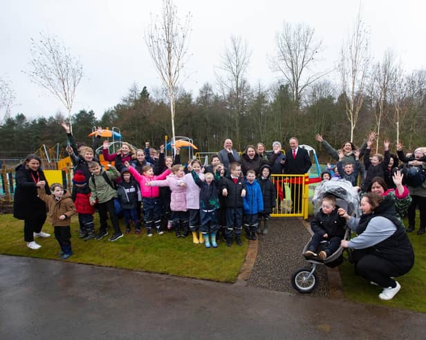 The official opening of the new playpark at Lochore Meadows took place on Thursday.  (Pic: Fife Council)