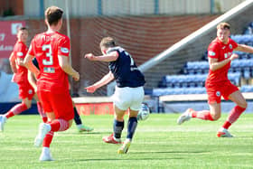 Aidan Connolly opens the scoring for Raith Rovers against Stirling Albion (picture by Fife Photo Agency)