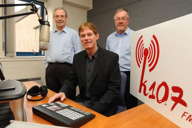 Members of  K107 FM are delighted to have the support of Kirkcaldy MP Neale Hanvey and further cross-party support for the community radio sector from a number of other MP's. Pic: Walter Neilson.