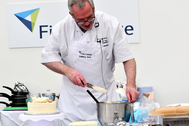 Colin McPhail from Bakers Apprentice gave a cake decorating demonstration