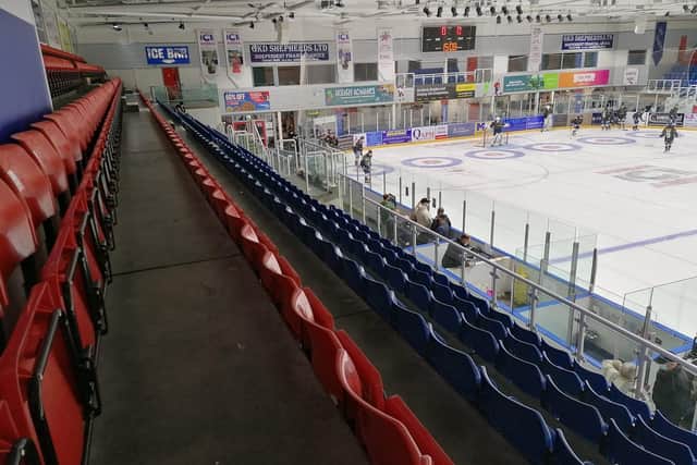 Empty seats at Dundee Ice Rink which would normally have been filled with Flyers' fans (Pic: Fife Free Press)