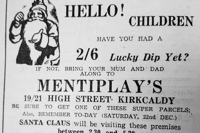 1951 advert for Mentiplays of Kirkcaldy