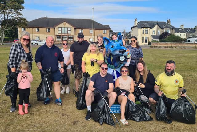 The team from Velux Glenrothes pent their Sunday cleaning the beach at Leven (Pic: Submitted)