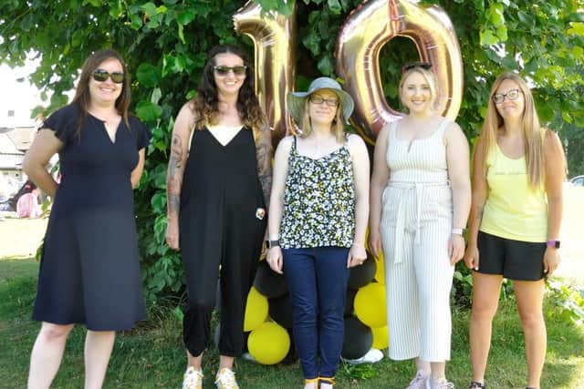 Claire Watson (pictured second from the left) with members of EndoFife which has been marking its 10th anniversary.
