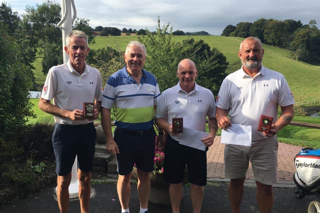 The winning SIIS team at the Gillian Parsons Memorial Golf Day, staged at Dunnikier Golf Club - Aly Wood, Dave Foster (event organiser), John Scott, Derek Walker. Missing from photo – SIIS team member Peter Berry.