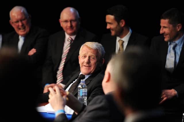 A fabulous pic of Gordon Strachan, then Scotland manager, who was guest of honour in 2012, surrounded by Raith legends - Frank Connor, John McGlynn, Laurie Ellis and Grant Murray (Pic: Walter Neilson)