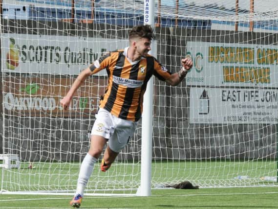 Greg Hurst scored his first goal for the Fifers after arriving on loan from St Johnstone. Picture by George McLuskie.