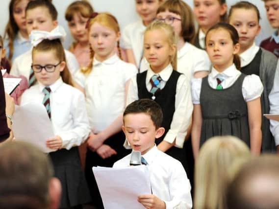 West pupils sang and played instruments at the launch.