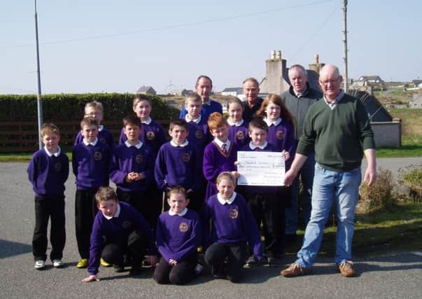 Tolsta pupils are delighted by the donation