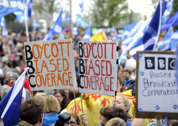 Yes supporters protest at alleged BBC pro-union bias