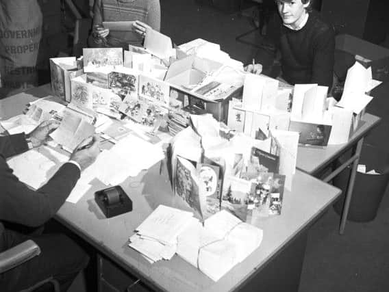 Staff at the special Post Office sorting office which deals with children's letters to Santa Claus/Father Christmas in Edinburgh in December 1978.