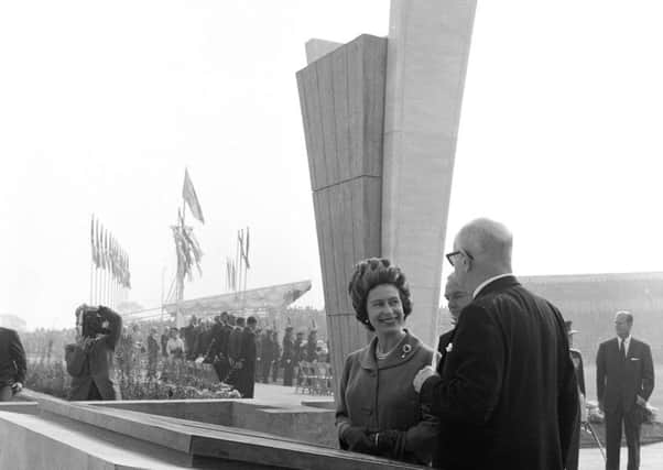 The Queen at the opening of the Forth Road Bridge in 1964