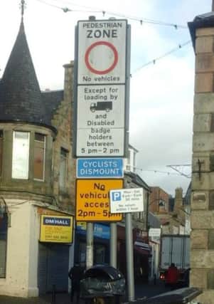 Traffic regulation signs in Leven High Street