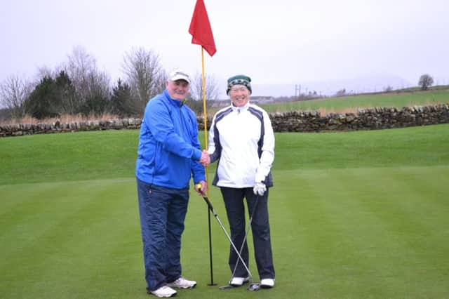 Captain Chris Hobster and Vice Captain Jim Colliar having completed the two hole play in. Edenfields