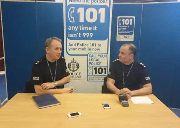 Inspector Graeme Neill and Chief Inspector Steven Hamilton at the press conference