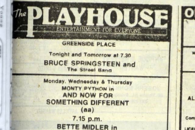 Pic Greg Macvean 16/05/2013, Weekender Nostalgia column... protests against Maggie Thatcher / Mr Boni's ice cream advert / Bruce Springsteen performing at The Playhouse advert - May 1981