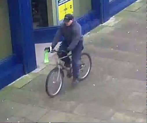 CCTV image released by police in connection with the Kirkcaldy bank raid
