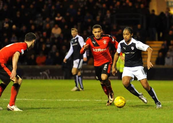 Raith Rovers new signing Harry Panayiotou in action against Rangers - Credit - Fife Photo Agency -