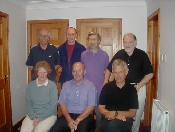 Some of the hard workign men and women who have helped the club down the years. Graham Bell, Ian Smith, Kong Wan, Graham Neilson Front: Elaine Forbes, Bill Sutherland, Tim Grove