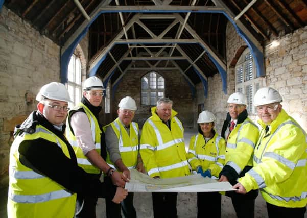 Cllrs Judy Hamilton, George Kay and Peter George visit the old Burntisland Primary School site with John Mills, Head of Housing  pictured with Council officers responsible for the conversion and new-build development.
