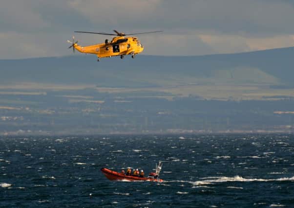 The sea rescue off the coast of East Wemyss last year after the three men were reported missing