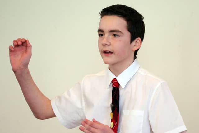 Gregor Akers of Castlehill Primary School takes part in the P6/7 verse competition.